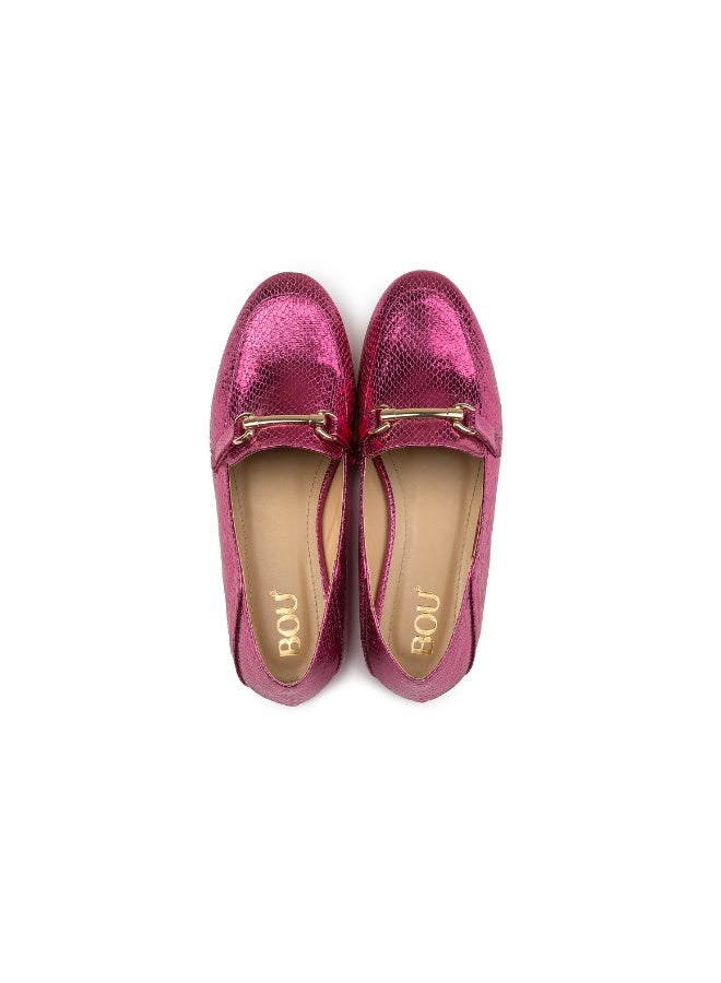 BOU Metallic Loafers - Fucsia - Image 4